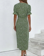Esther | Jurk met Bloemenprint en Korte Mouwen