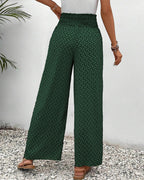 Geometrische broek met elastische pijpen en trekkoord