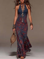 Lavinia | Maxi coprispalle a sirena con scollo all'americana, pizzo e stampa floreale