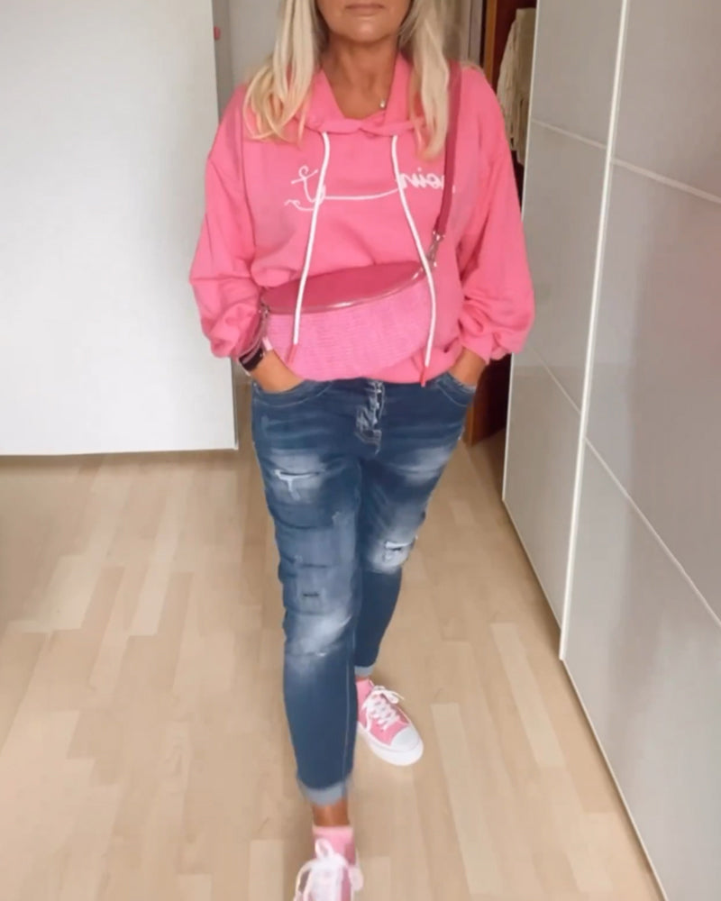 Femke | Losse Hoodie met Ankerprint
