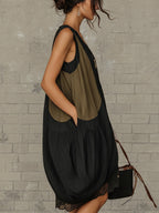Ines | Mini Abito Tulipano con Zip Frontale Colorblock