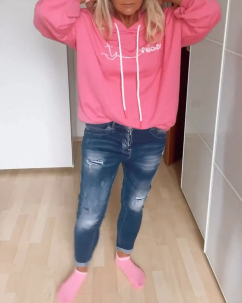 Femke | Losse Hoodie met Ankerprint