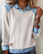 Blouse met modieuze revers en lange mouwen