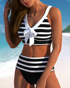 Sophie | Gestreepte Bikini met Hoge Taille