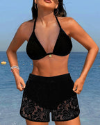 Noor | Elegante Effen Kanten Bikiniset