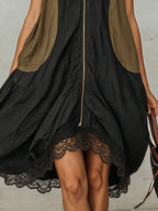 Ines | Mini Abito Tulipano con Zip Frontale Colorblock