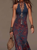 Lavinia | Maxi coprispalle a sirena con scollo all'americana, pizzo e stampa floreale