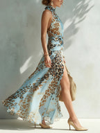 Rosalba | Abito Maxi Affascinante a Stampa Leopardata