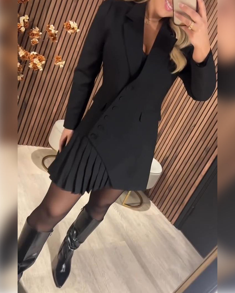 Jurk met revers en blazerlook