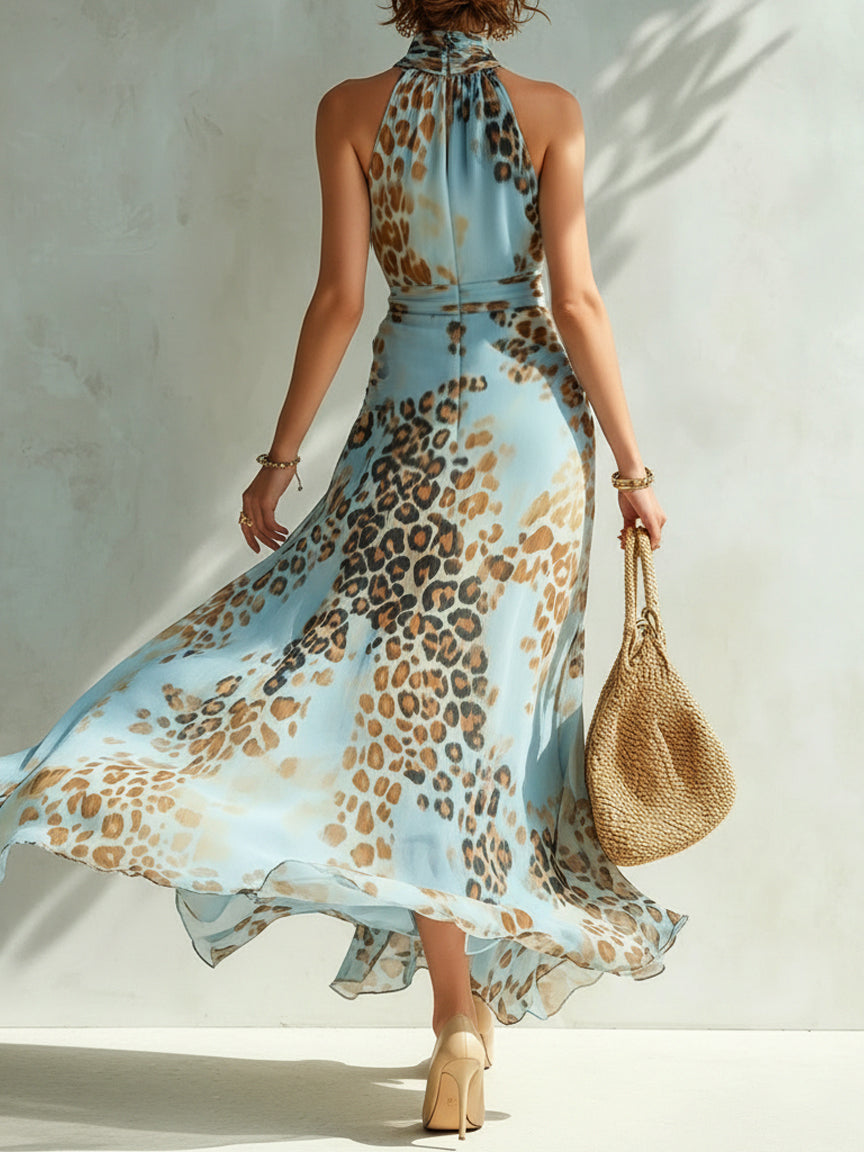 Rosalba | Abito Maxi Affascinante a Stampa Leopardata