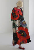 ROSALIA | Abito midi con massimo comfort e intensa stampa floreale per un look elegante
