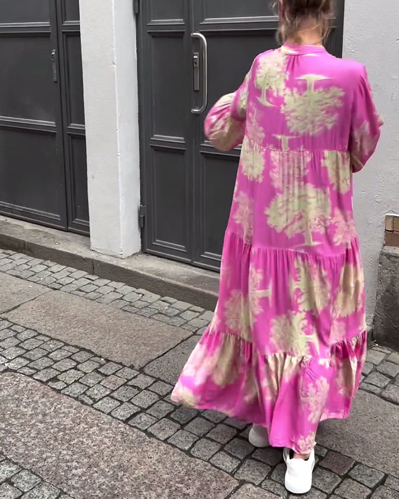 Noor | Patchworkjurk met V-hals en Klokmouwen