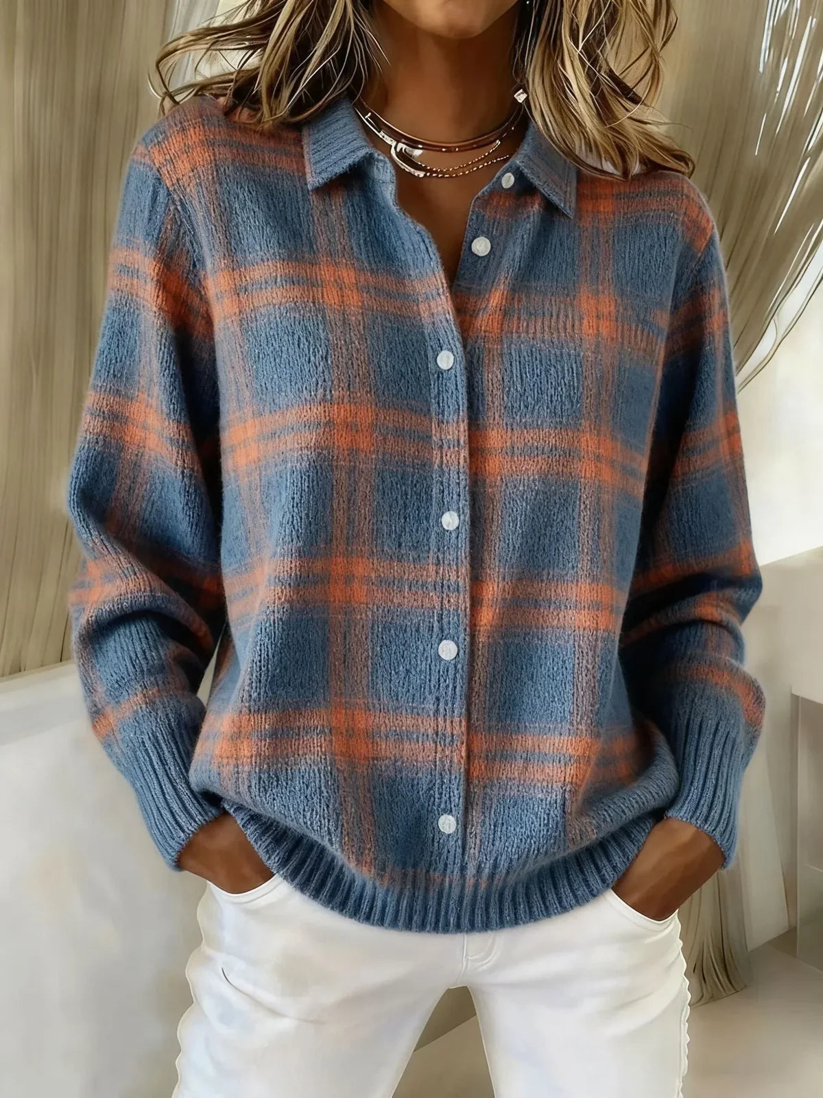 Caterina | Cardigan a Quadri