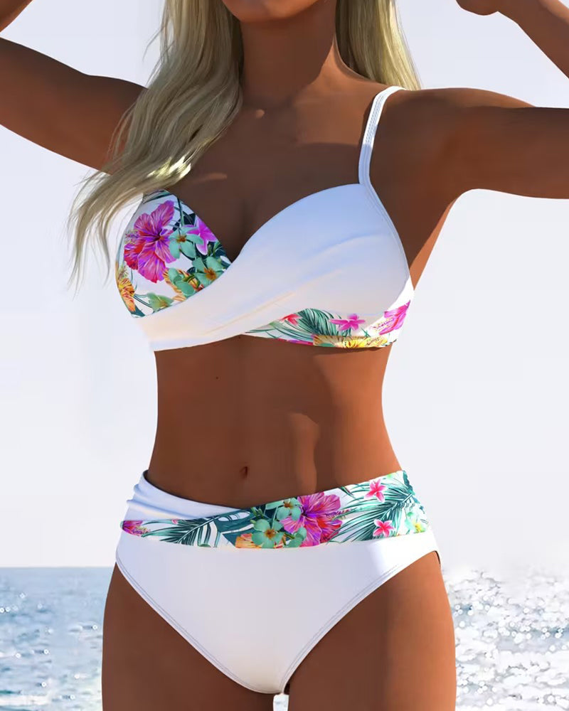 Bikini Bralette Stijl Geprint Contrasto