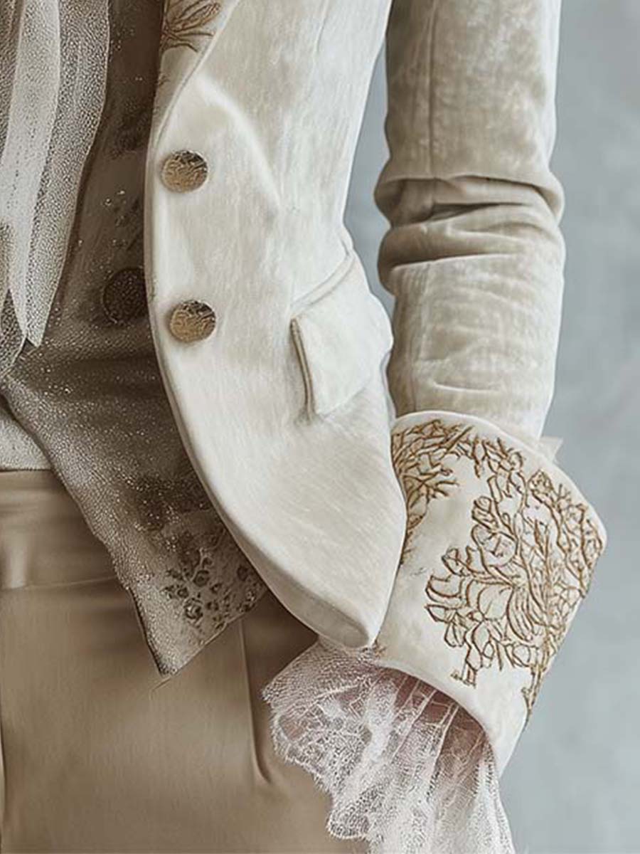 Costanza | Blazer Tailleur Avorio Ricamato