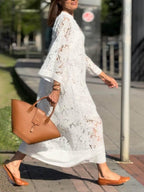 Salice | Abito Midi Scollo a V Fiori Glamour da Spiaggia