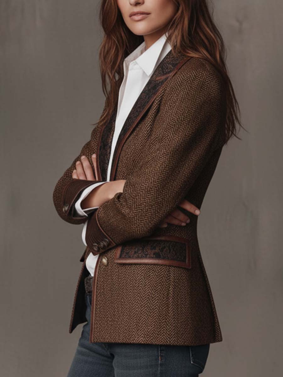 Giselda | Blazer a Pannelli Stampa Chevron