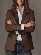 Giselda | Blazer a Pannelli Stampa Chevron