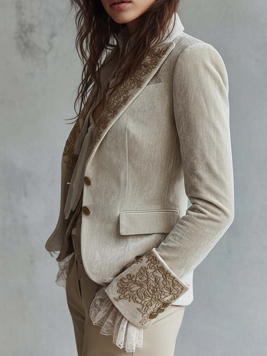 Costanza | Blazer Tailleur Avorio Ricamato