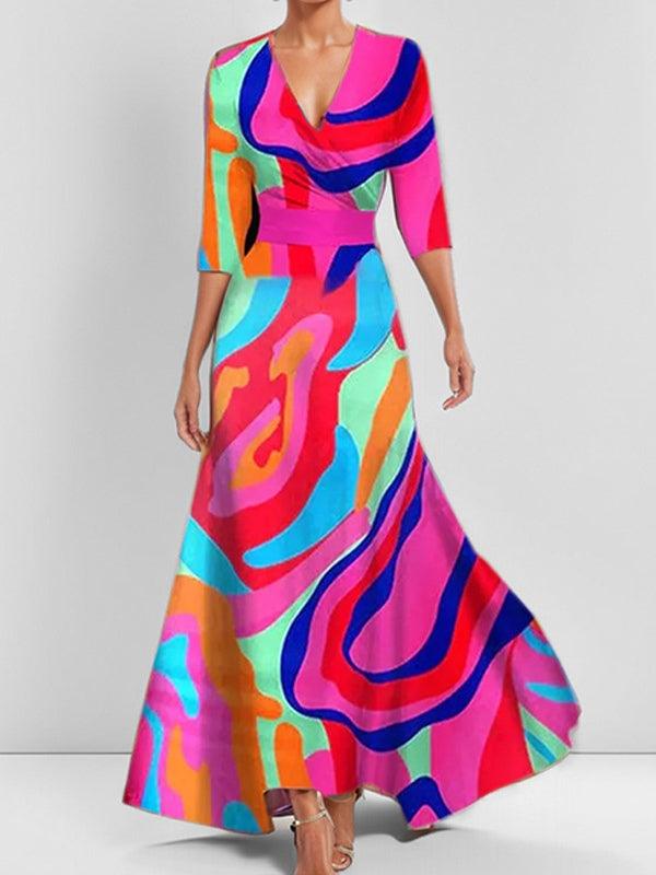 Leggi | Completo Elegante Maxi Abito Midi Glamour Bordo Mare