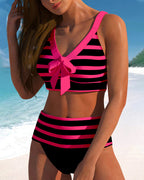Sophie | Gestreepte Bikini met Hoge Taille