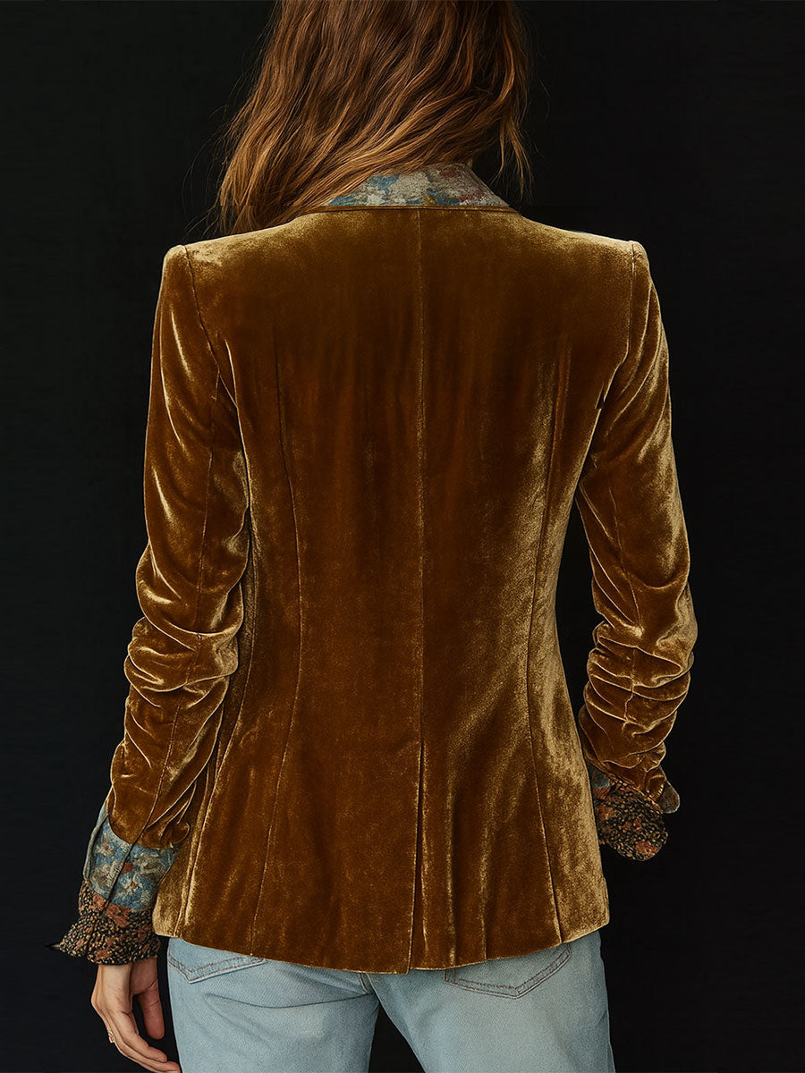 Marcellina | Blazer Patchwork Stampa Floreale Vintage