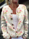 Cristina | Cardigan Vintage a Fiori Rosa