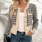 Laluna® | Cardigan Geruite con Knoopsluiting
