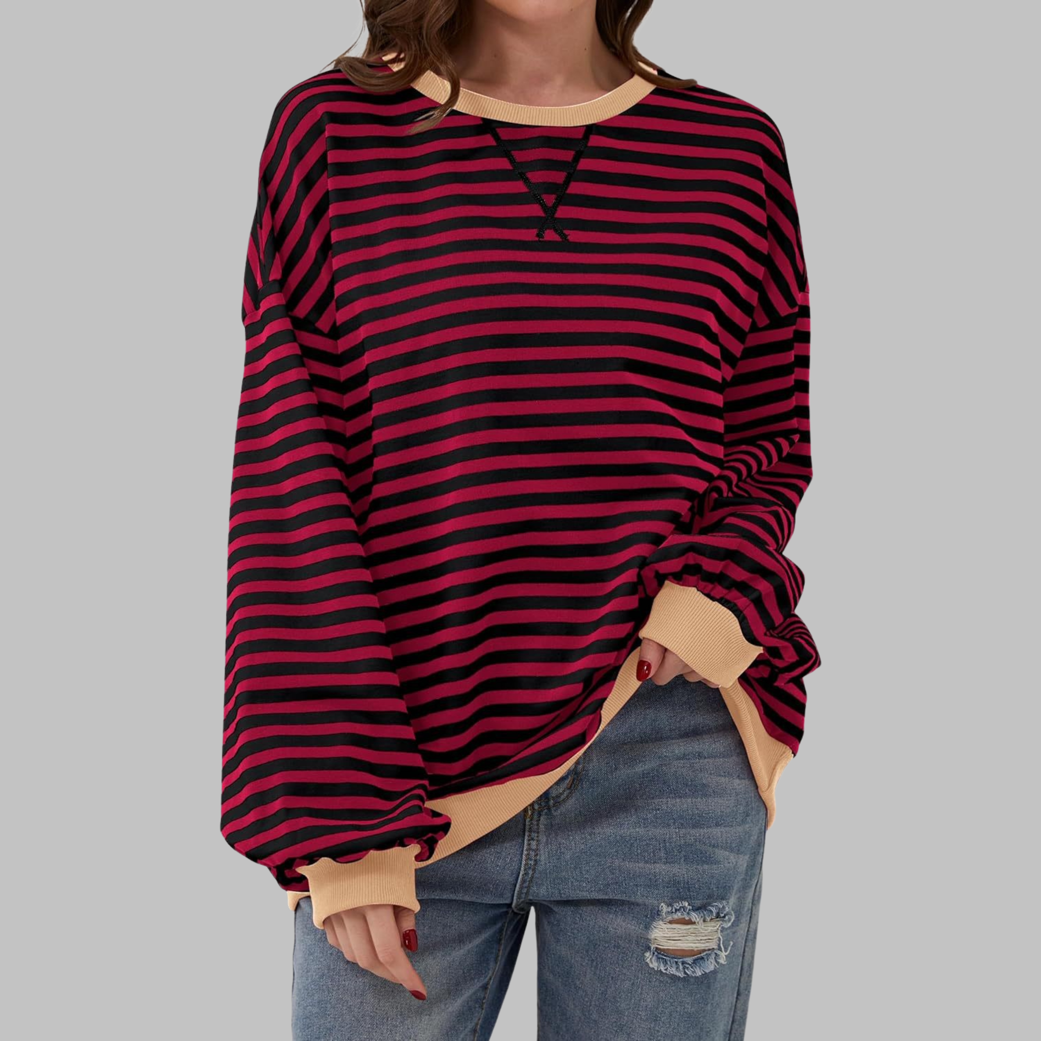 Amelia™ – Maglione a strisce Blødstrikket