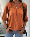 Ilse | T-shirt met Ronde Hals en 3/4-Mouwen