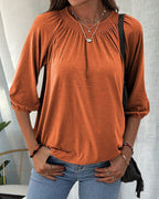 Ilse | T-shirt met Ronde Hals en 3/4-Mouwen