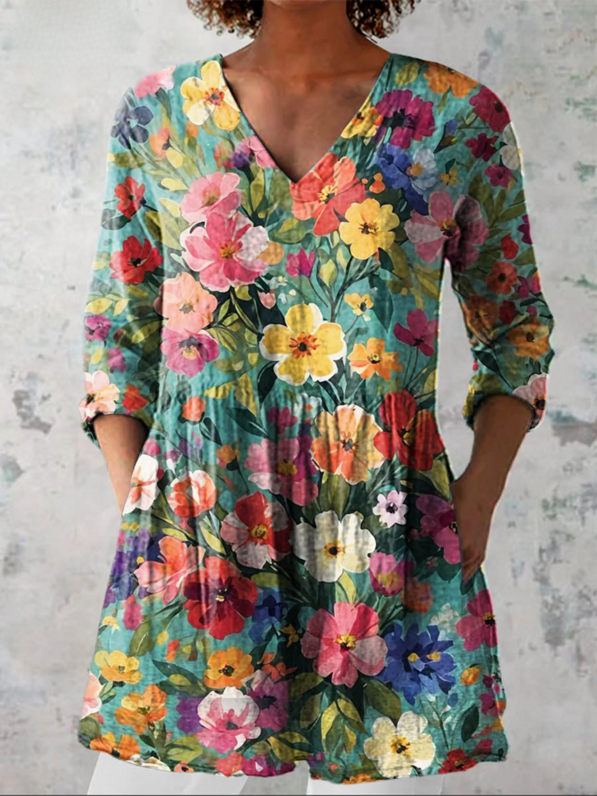 Inés | Blusa lunga con scollo a V