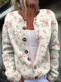 Evelina | Cardigan Vintage a Fiori Rosa