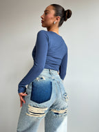 JEANS STRAPPATI VIRALI