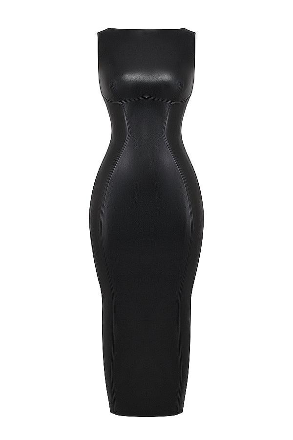 Lisa | Luxe Leren Maxi Jurk
