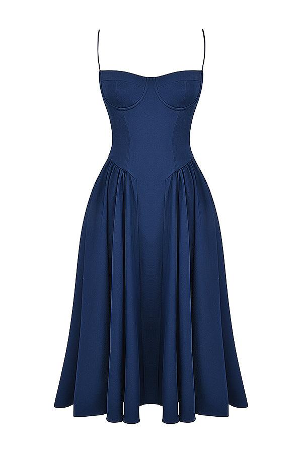Marloes | Twill Korset Midi Jurk
