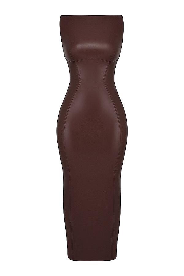 Lisa | Luxe Leren Maxi Jurk