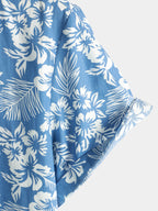 Hawaïblouse met korte mouwen en bloemenpatroon