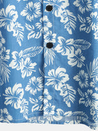 Hawaïblouse met korte mouwen en bloemenpatroon