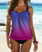 Augustus - Effen tankini met panterprint