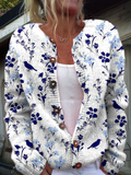 Ornella | Cardigan Vintage a Fiori e Uccellini