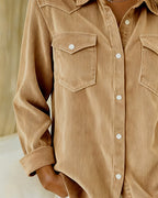 Noor | Modieuze Blouse met Revers en Knopen