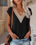 Ilse | V-hals T-shirt met Kant