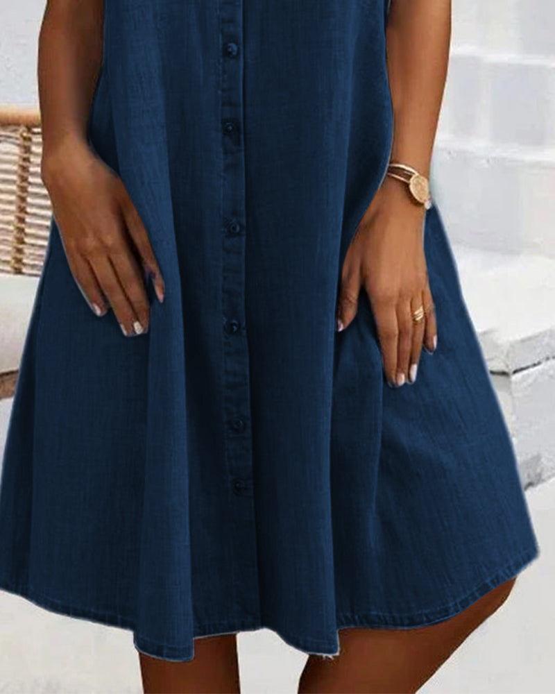 Nina | Casual Jeansjurk met Kraag