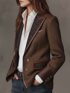 Giselda | Blazer a Pannelli Stampa Chevron