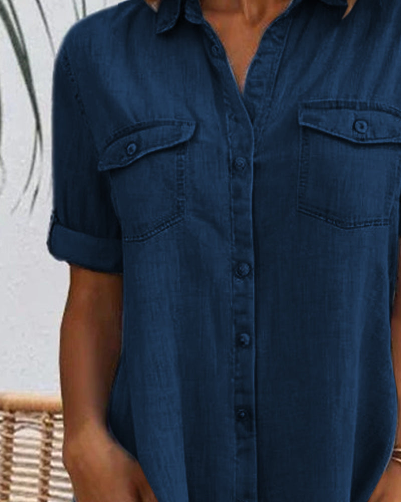 Nina | Casual Jeansjurk met Kraag