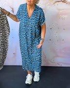 Fleur | V-hals Jurk met Luipaardprint