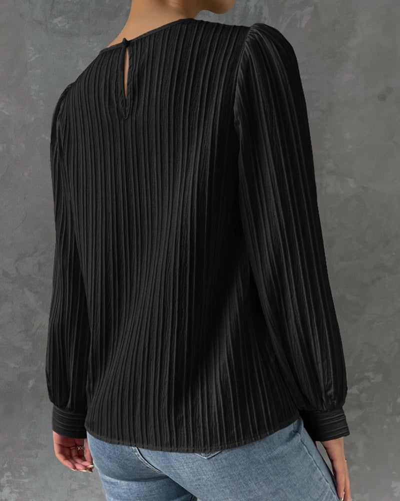 Roos | Lantaarnmouwen Effen Blouse