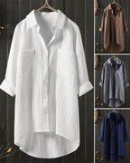 Noor | Losse Effen Blouse met Lange Mouwen