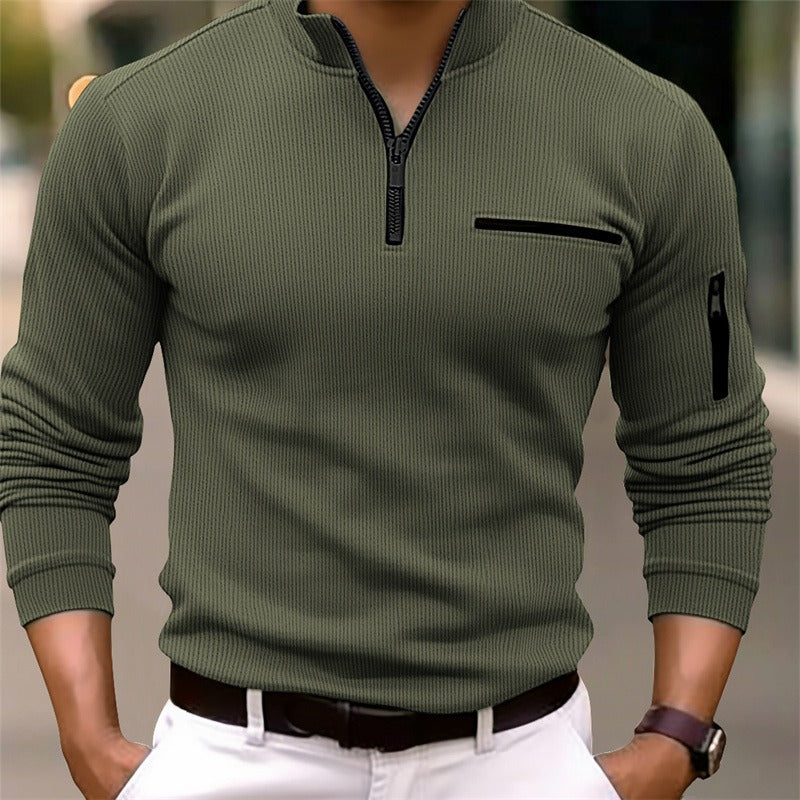 Laluna® | Shirt met lange mouwen en ritssluiting